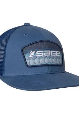 Commande En Gros Casquette SAGE Patch Trucker Blue Tarpon