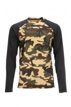 Sweat SIMMS Camo Lightweight Baselayer Top CX Woodland Camo Taille XL Expédition Rapide