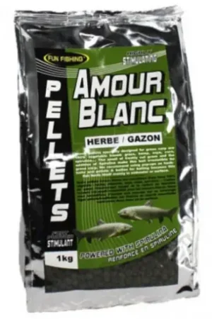 Super Prix Pellets FUN FISHING Herbe/Gazon - Spècial amour blanc - 6mm - 700Gr