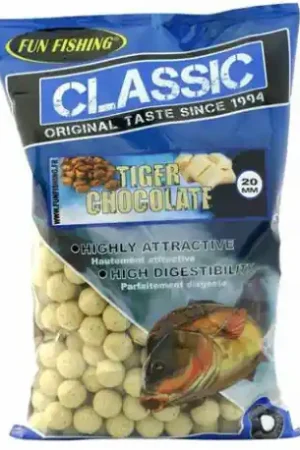 Top Vente Bouillettes FUN FISHING Classic Tiger Chocolate - 20mm - 4Kg