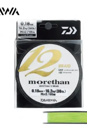 Tresse DAIWA Morethan 12 braid 0.10mm 135m 7.3kg Jusqu'à Épuisement Des Stocks