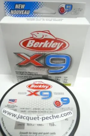 Tresse BERKLEY X9 150m 0.06mm 6.4 kg Peu Vis Vert Haute Qualité