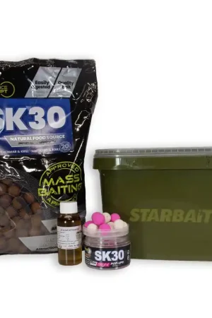 Authentique Pack Starbaits - 2kg Bouillettes SK30 + Pop up + Booster + Seau
