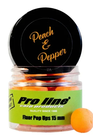 Bouillettes flottantes carpe proline peach pepper pop-ups 15mm 50ml Commander Vite