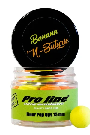 Bouillettes flottantes carpe proline banana 'n butyric pop-ups 15mm 50ml Promotion Saisonnière