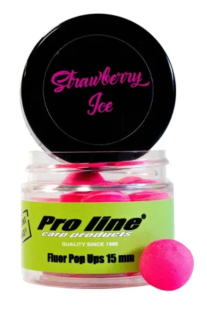Bouillettes flottantes carpe proline strawberry ice pop-ups 15mm 50ml Commande En Gros