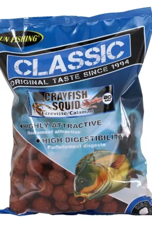 Bouillettes carpe fun fishing classic ecrevisse calamar 20mm Commande En Gros