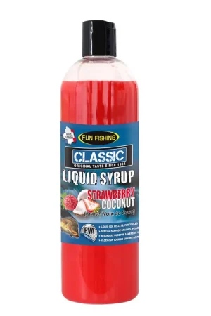 Booster Fun Fishing Classic Liquid Syrup Strawberry Coconut 480ml Réduction