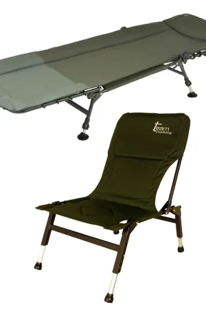 Pack confort carpe team carpfishing bedchair process + level premium Commander Maintenant