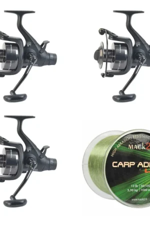 Pack 3 Moulinets Carp Addict 6000 FR + Carp Addict Monofilament Prix Cassé