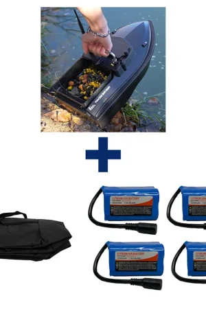 Promotion Saisonnière Pack Process Bait Boat + 4 Batterie12000 mAh + Sac