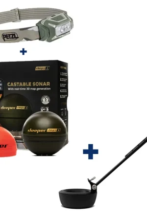 Expédition Rapide Pack Deeper Chirp+ 3D + Petzl Aria I + Support pour fixation sur bateau amorceur