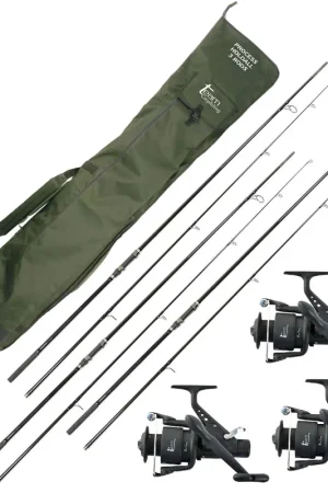 Pack team carpfishing pêche carpe 3 cannes + 3 moulinets débrayables + fourreau Nouvelle Collection