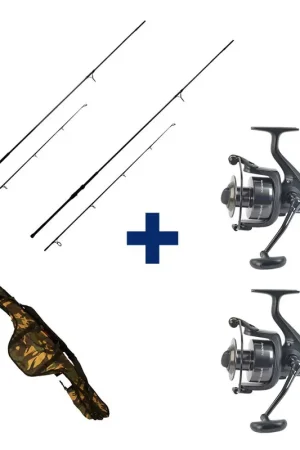 Pack 2 Cannes Carp Addict TR 10' 3lbs + 2 Moulinets 6000 FR + Fourreau Paiement Sécurisé