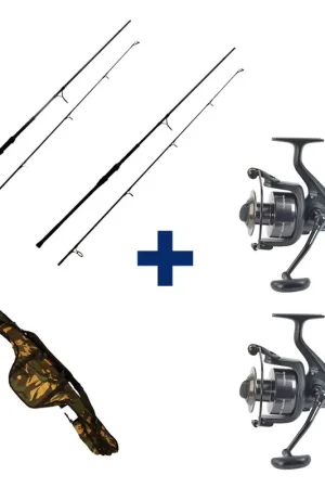 Commander Maintenant Pack 2 cannes Carp Addict TR 10' 3.5lbs + 2 Moulinets 6000 FR + Fourreau
