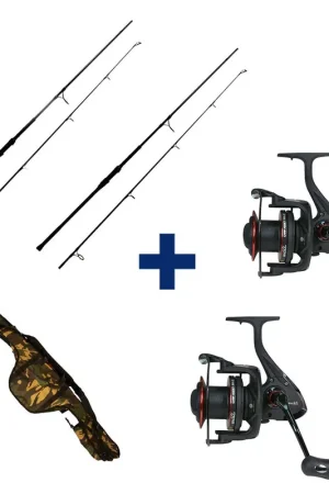 Pack 2 Cannes Carp Addict TR 10' 3.5lbs + 2 Moulinets 8000 lc + Fourreau Acheter Direct