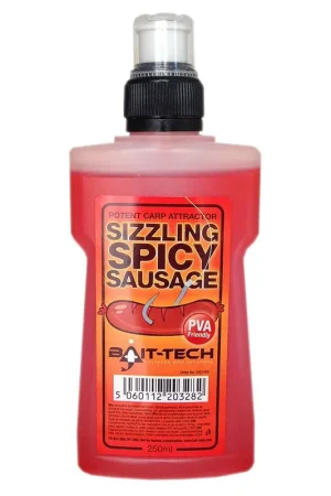 Additif Bait-Tech Liquid Sizzling Spicy Sausage 250ml Vente Flash