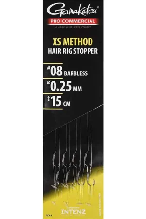 Bas de Ligne Gamakatsu Method Hair Rig Stop 10 cm x8 Vente Flash