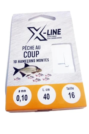 Hameçons montés coup x line peche au coup (x10) Seulement Aujourd'hui
