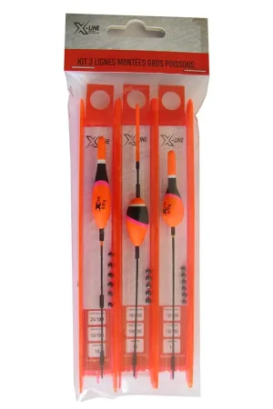 Kit de 3 lignes montées coup x-line gros poissons Certifié