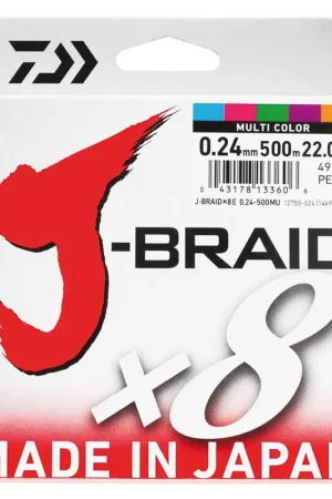 Remise Tresse daiwa jbraid 8 brins multi-color 500m
