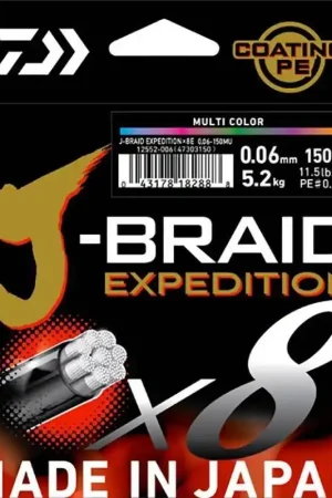 Nouvel Arrivage Tresse Daiwa J-Braid Exp X8 Multicolore - 300m