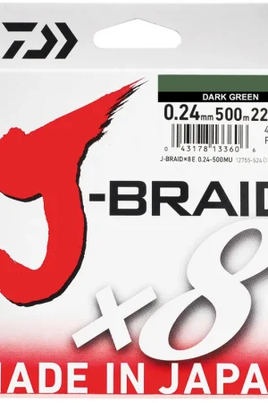 Meilleure Vente Tresse Daiwa J-Braid x8 Dark Green 500m