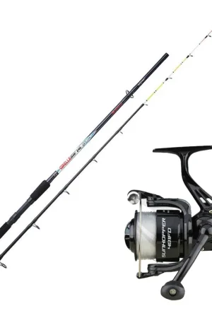 Paiement Sécurisé Ensemble Sunset Girelle SW 1.80m, 60-120g + Moulinet Sunhopper SWF 501 Fd
