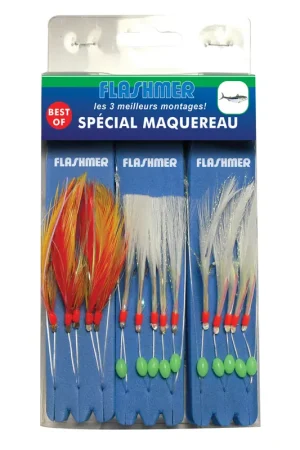 Prix Bas Kit de 3 bas de ligne mer flashmer best of special maquereau