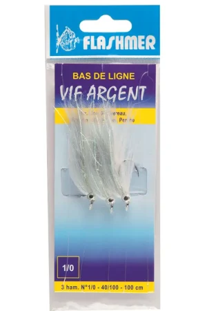 Bas de ligne mer flashmer vif argent 3 hamecons Paiement Sécurisé