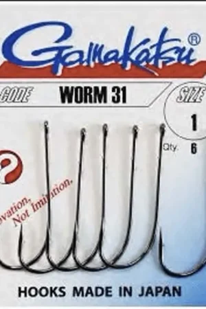Dernière Chance Gamakatsu Worm 31 Hooks Black