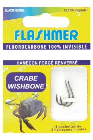 Hame&ccedil;ons mont&eacute;s flashmer crabe wishbone 100% fluorocarbone Expédition Rapide