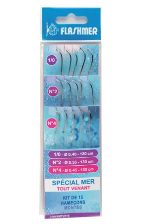 Jusqu'à Épuisement Des Stocks Kit 15 hamecons montés mer flashmer special mer tout venant