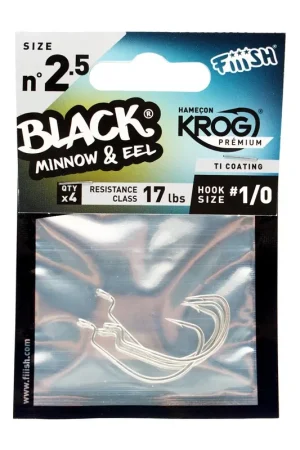 Meilleur Choix Hame&ccedil;ons texan fiiish krog premium vmc black minnow 105 (X4)