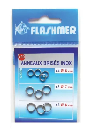 Kit Anneaux Brisés FLASHMER Inox N°6-7-8 X10 Prix Bas