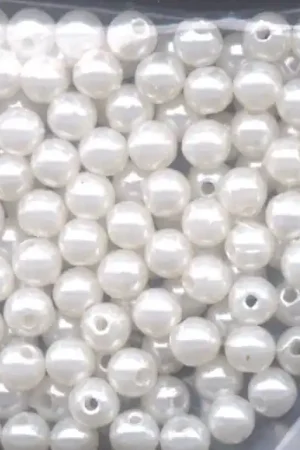 Perles ronde blanche flashmer Acheter En Ligne