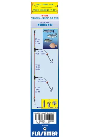 Bas de ligne mer flashmer t-swivel dl8 Meilleure Vente