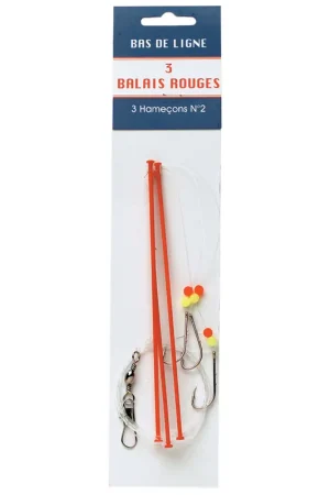 Bas de ligne mer flashmer balais rouge x3 Must-Have