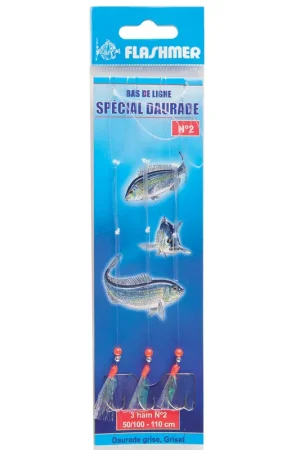 Bas de ligne a daurades mer flashmer daurade 3 hamecons Offre Limitée