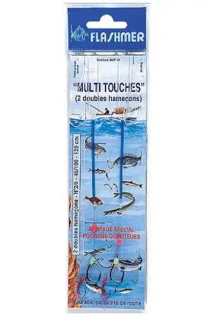 Bas de ligne mer flashmer multitouche 2 hamecons n°2 Authentique