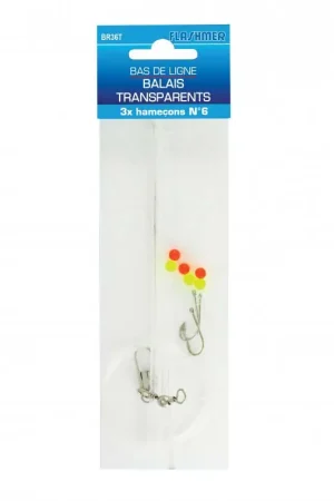 Achat Immédiat Bas de ligne flashmer balais transparents 3 hameçons
