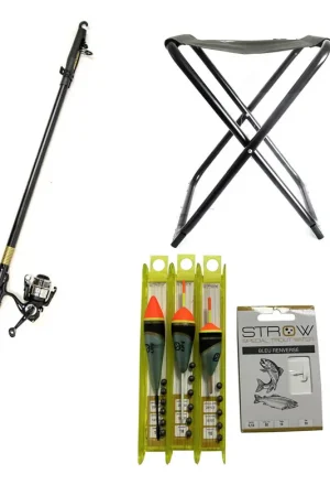 Pas Cher Pack P&ecirc;che de la truite en &eacute;tang Combo T&eacute;lescopique + Lignes + si&egrave;ge