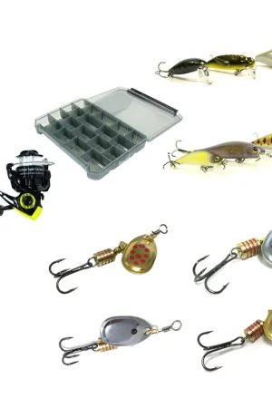 Pack Prêt à Pêcher Truite Bzone Striker Telespin 180L 3-10g + Moulinet + Nylon + Leurres + Boites Haute Qualité