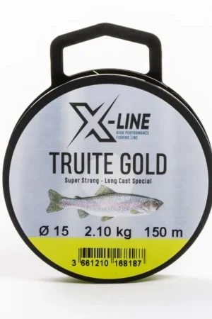 Retour Gratuit Fil nylon jaune fluo x-line truite gold 150 m