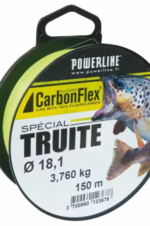 Satisfait Ou Remboursé Fluorocarbone Powerline Carbonflex Spécial Truite Vert/Blanc 150m