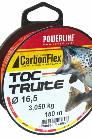 Fluorocarbone Powerline Carbonflex Toc Truite Orange/Blanc 150m Promotion