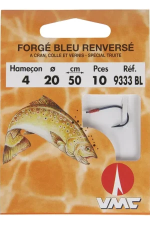 Commande En Gros Hameçons montés truite waterqueen bleu renversé à cran 9335bl (x10)