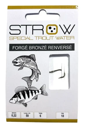 Hameçons montés STROW Forgé bronzé renversé 50cm Achat Immédiat