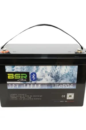 Prix Réduit Batterie Lithium Bac Monobloc BSR LifePo4 12V / 100Ah + Chargeur non-&eacute;tanche 10A