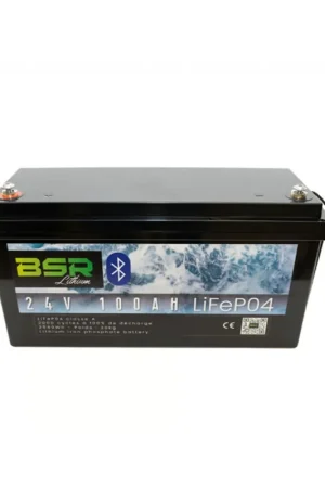 Bon Marché Batterie BSR Monobloc Lithium Life Po4 24V/100 Ah + Chargeur Non Etanche 10A